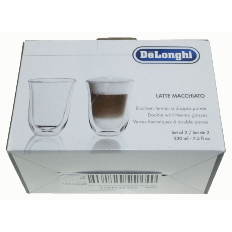 De'Longhi Verre à latte macchiato 220 ml, 2 Pièce/s, Transp